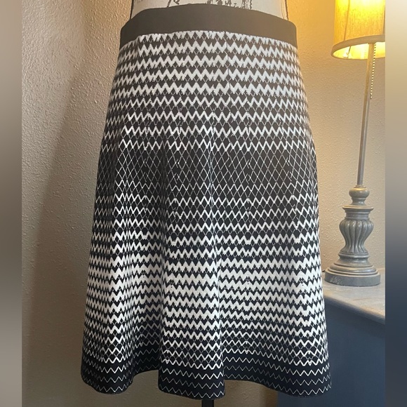 Chelsea & Theodore Stylish Knit Skirt. - size Medium in Black and White - Picture 5 of 8